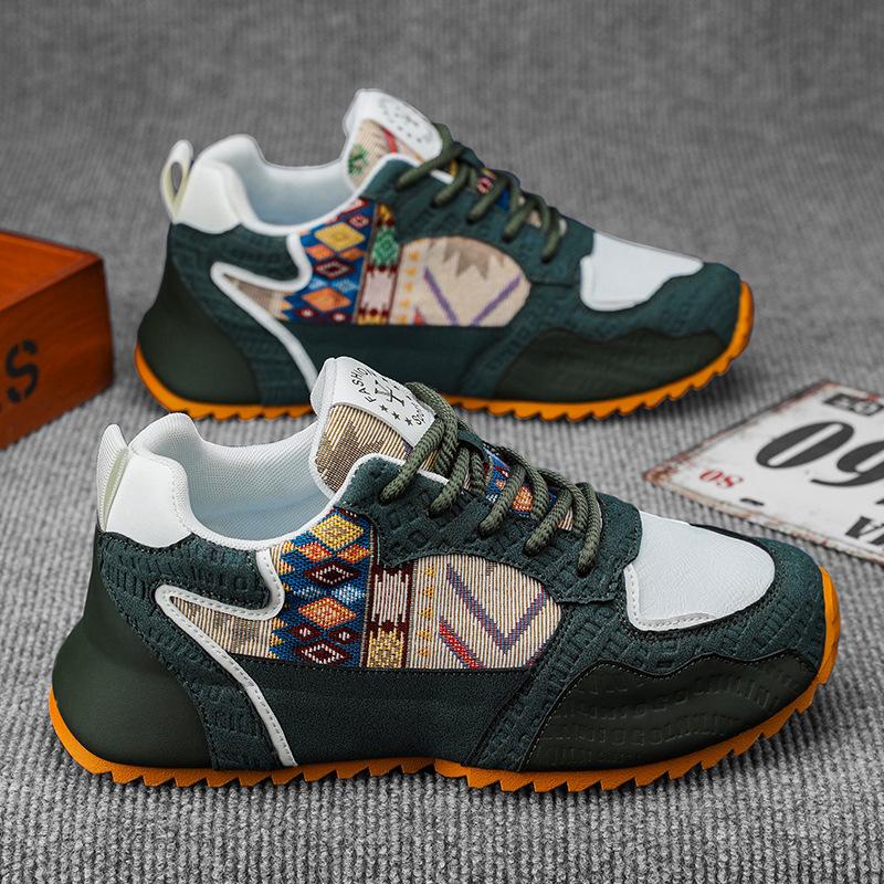 Трансграничные Большие размеры 39-48 Мужские кроссовки Тренд Национальность Водонепроницаемые Удобные Вулканизированные туфли На шнуровке Платформа Повседневная обувь