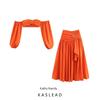 Kaslead New Arrival Women's Clothing Fashion Style Exotic Tube Top Long Sleeve Short Top Skirt Suit