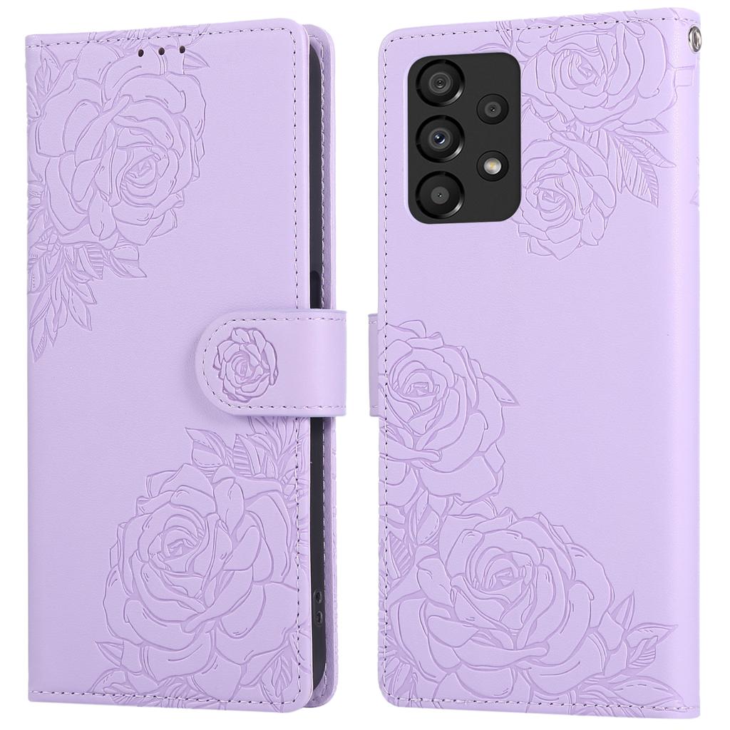 Чехол для Samsung Galaxy A33 5G с кошельком из ПУ кожи с рисунком розы и 3 слотами для карт