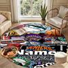 Custom Name Personalized NBA Print Round Rug, Versatile Home Decor Carpet, for Playroom, Apartment, Balcony, Entryway, Hallway Gift
