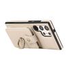 For Samsung Galaxy S25 Ultra Case Card Holder Ring Kickstand TPU+PU Leather Phone Cover with Long Strap