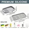 Sink Silicone Tray With Drain Soap Sponge Storage Holder Countertop Sink Scrubber Brush Storage Rack Kitchen Organizer