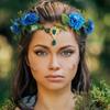 Свадебная фея Цветочная корона из листьев Косплей эльфийская принцесса Тиара Лесная цветочная повязка на голову