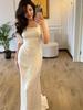 Women's European & American Lace-Up Satin Dress - Slim-Fit, Printed, Spring 2025 Style