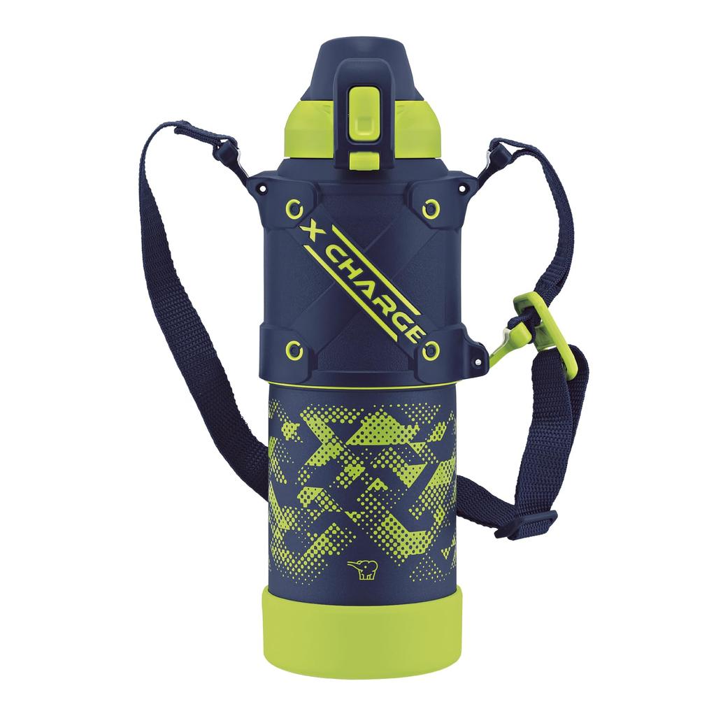 Zojirushi Mahobin Cool Bottle Water Bottle Sports Type Seamless Shock and Scratch Resistant Protective Armor Lime Blue 1.0L SD-HB10-AG