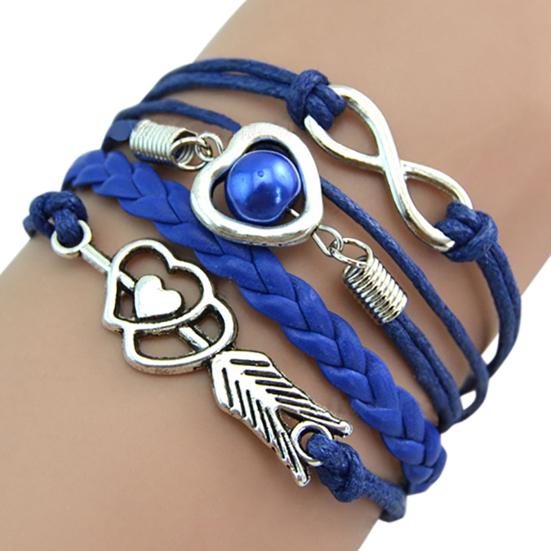 Плетеный браслет для вечеринки, подарок, многослойные браслеты, винтажный браслет с элегантным узором в виде стрелы Купидона