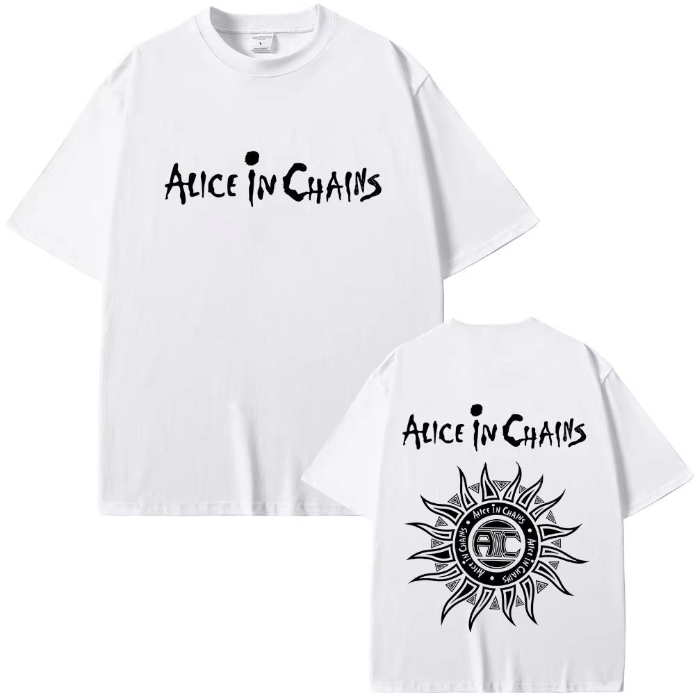 Рок-группа Alice in Chains Футболки Мужские Женские Готический Панк Крутые Уличная Одежда Мужская Мода Винтажные Футболки Топы