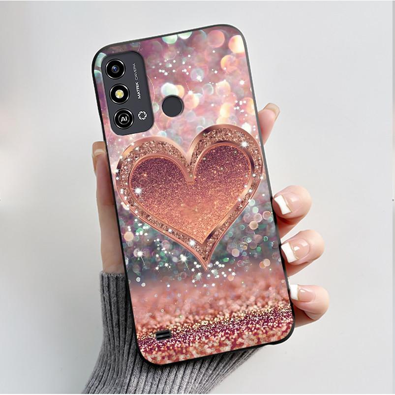 Case For ZTE Blade A53 BladeA53 Pro Casing Luxury Fashion Butterfly Flowers Black Soft TPU Silicone Protective Cover Phone Shell