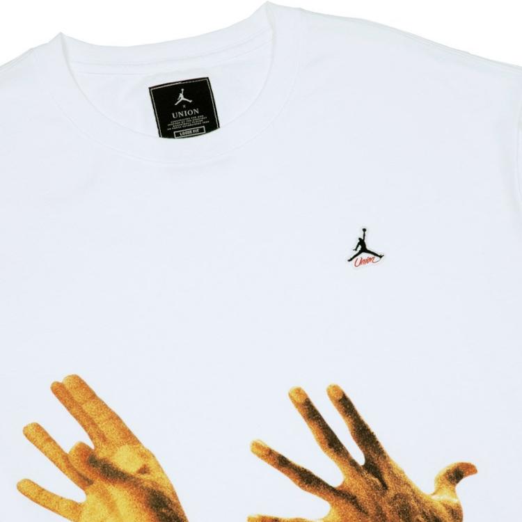 Jordan X Union LA Collaborative Logo Print Повседневная спортивная футболка с длинным рукавом Мужские топы Белые CV1299-100