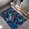 Retro Music and Guitar Pattern suitable as a non-slip mat for the living room or bedroom sofa