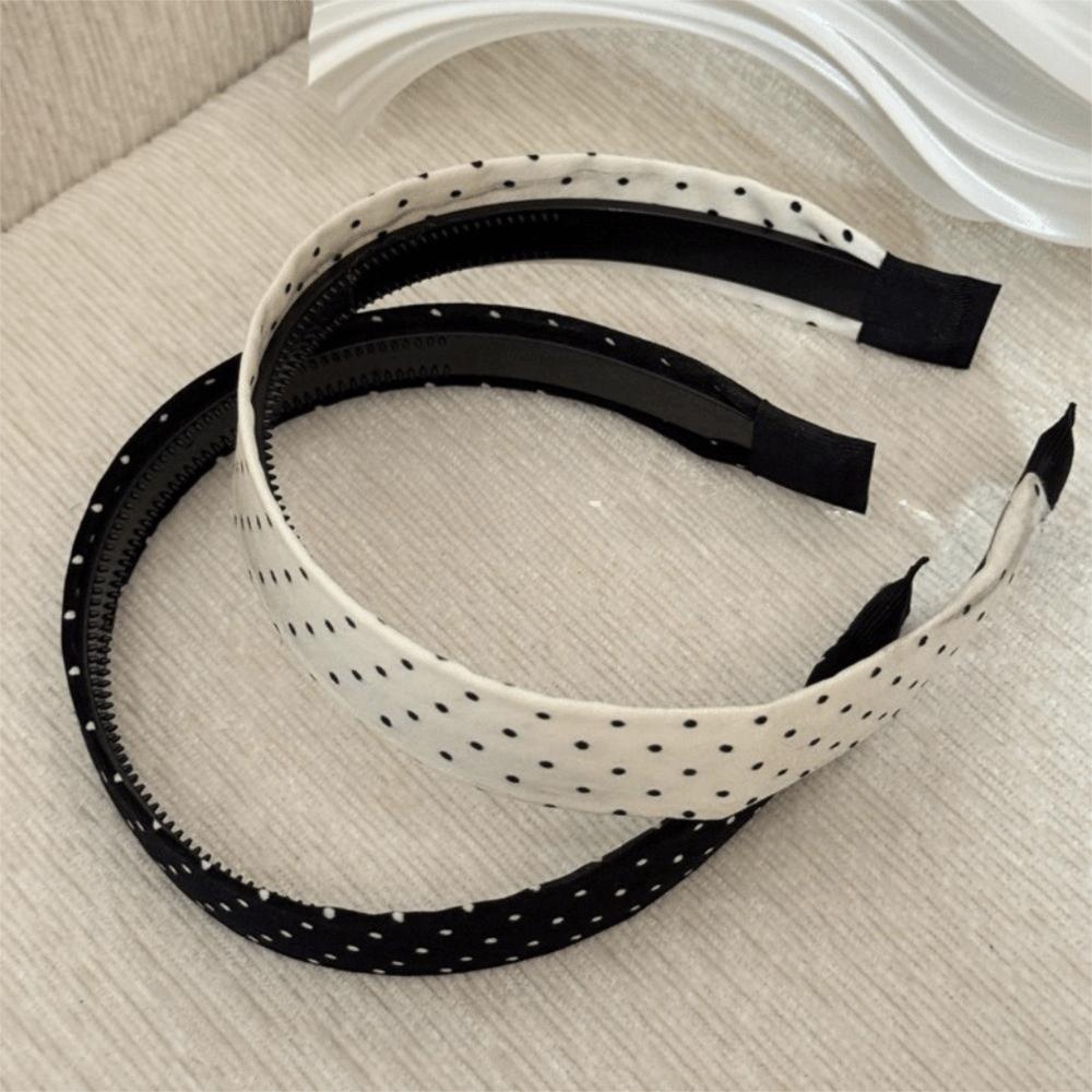Non-Slip Korean Wide Headband Wide Band Vintage Hair Hoop Trendy Polka Dot Headband Wash Face
