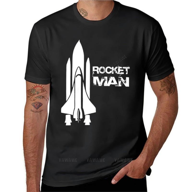 brand t-shirt man Rocket Man - White T-Shirt anime clothes sweat shirt t shirts plain t shirts