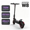 IScooter W8 750 Вт 40 км/ч Самокат 9,3-дюймовое колесо Мотор 48 В/14 Ач Аккумулятор Максимальный запас хода 45 км Управление через приложение Электросамокат
