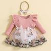 Baby Girls' Romper Dress and Headband Set Kids Clothing Set