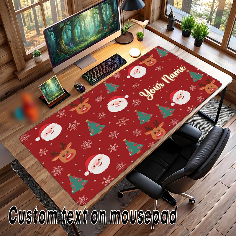 Christmas Custom Name Printed Mouse Pad Non Slip Desk Mat For Office Gaming Home Use Holiday Gift