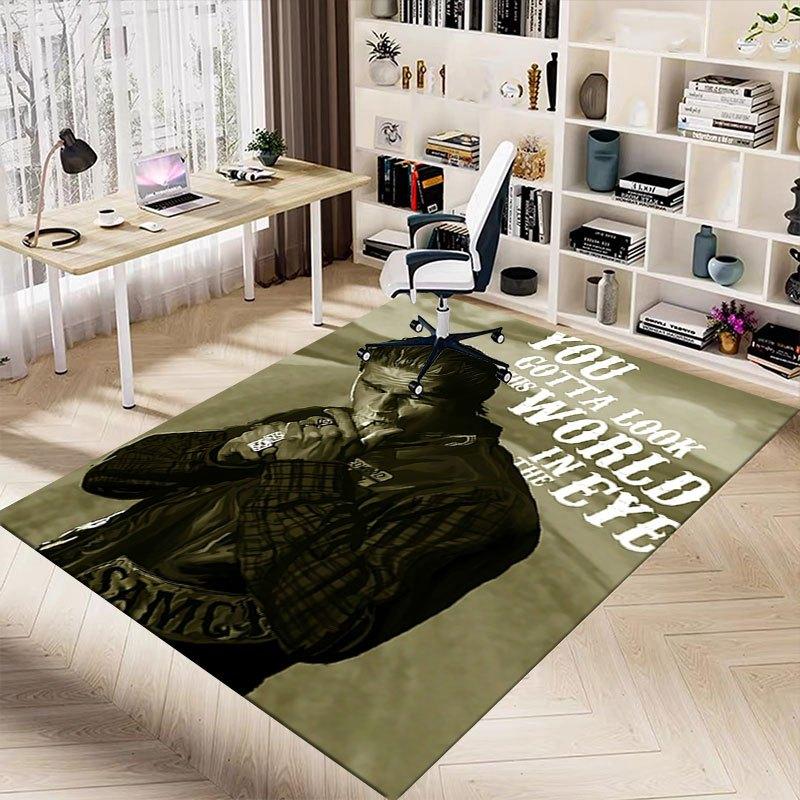 1pc Sons of Anarchy themed Office Carpet Chair Mats - durable polyester rug for home theater, office, dorm room decor - tA12