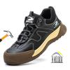 Waterproof Work Shoes Men Leather Safety Shoes Man Anti-puncture Safety Shoes Sneakers with Steel Toe Cap Anti-slip Work Boots