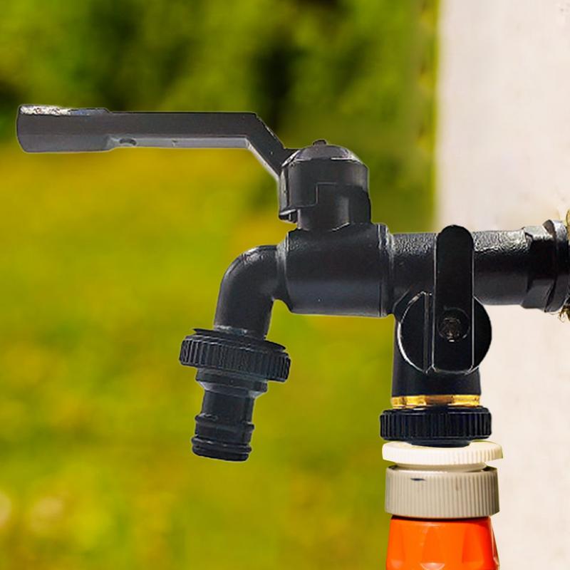 Уличный кран с двойным выходом, двойной кран, латунный водопроводный кран, 1/2 дюйма вход, домашний соединитель для шланга, 1-в-2 разветвитель