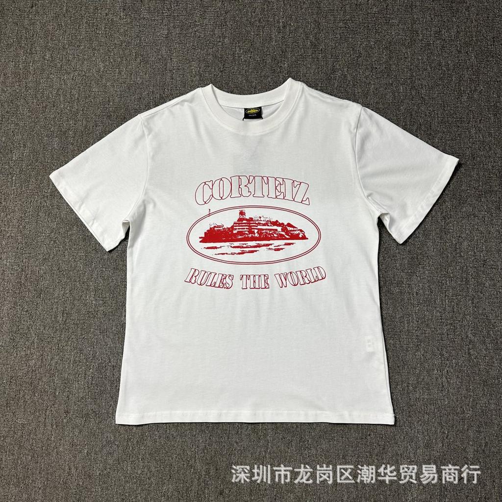 Manufacturer wholesale foreign trade Alcatraz series color pattern letter printing round neck short-sleeved T-shirt top summer INS