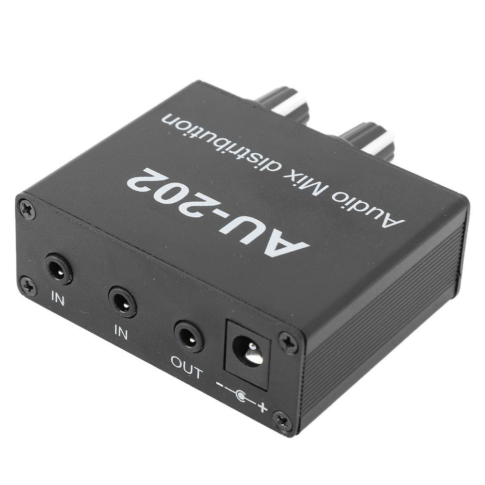 Independent Volume Control Small Sound Mixer 3.5mm Dual-Channel Stereo Mixer  For Headphone