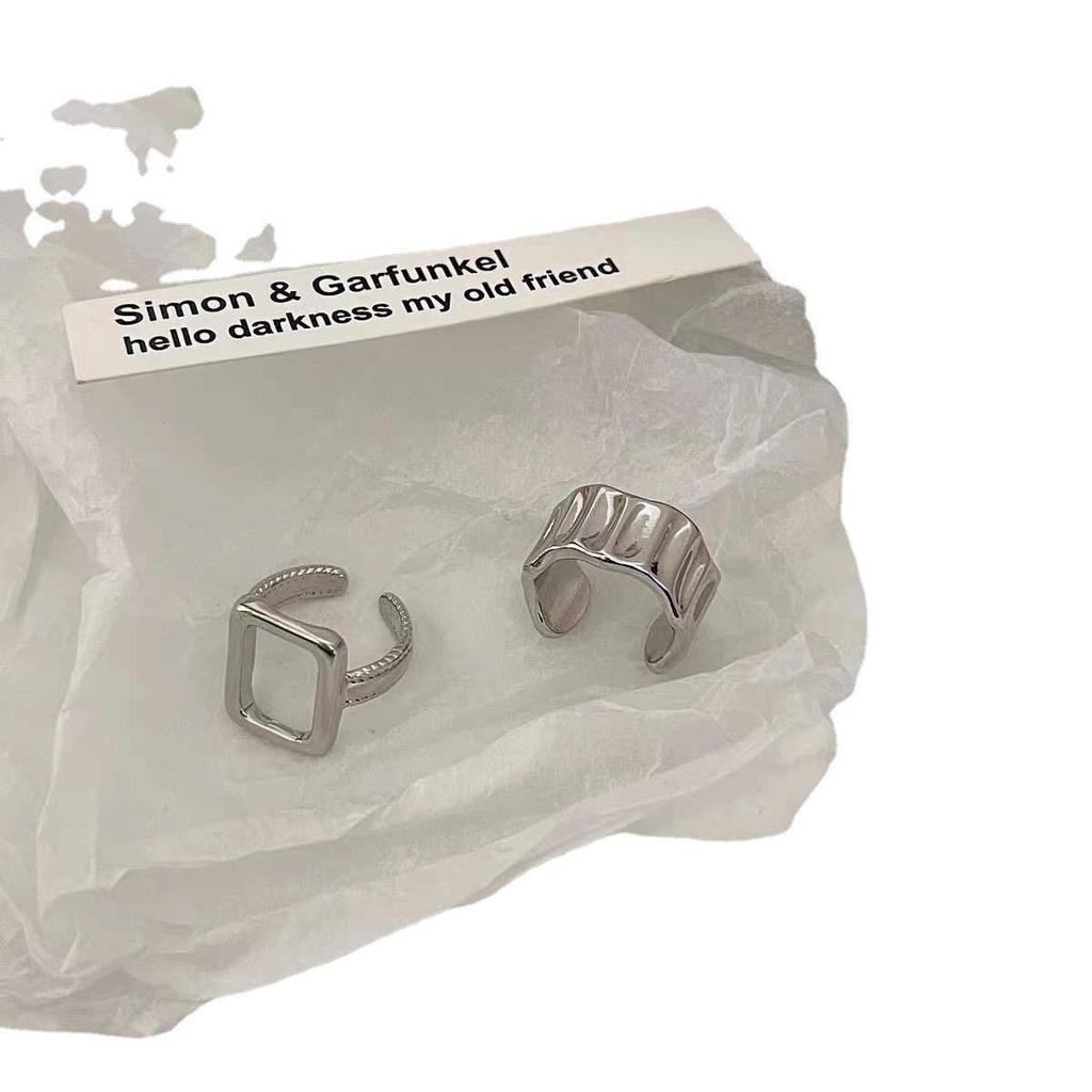 Ретро геометрическое полое открытое кольцо - корейский стиль для женщин