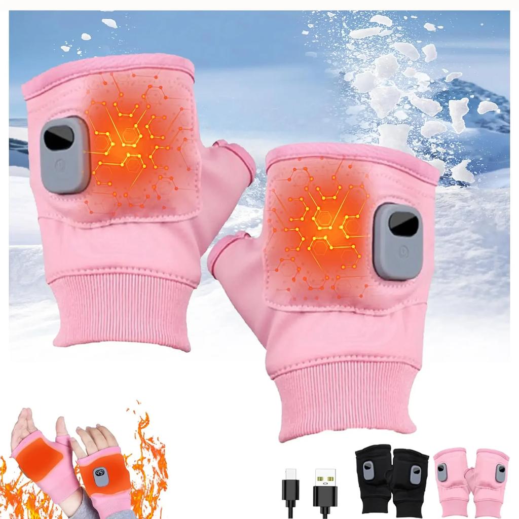 НОВЫЕ Умные термостатические перчатки без пальцев с подогревом, Портативные перчатки с подогревом, Перезаряжаемые грелки для рук для печати, Женские и мужские