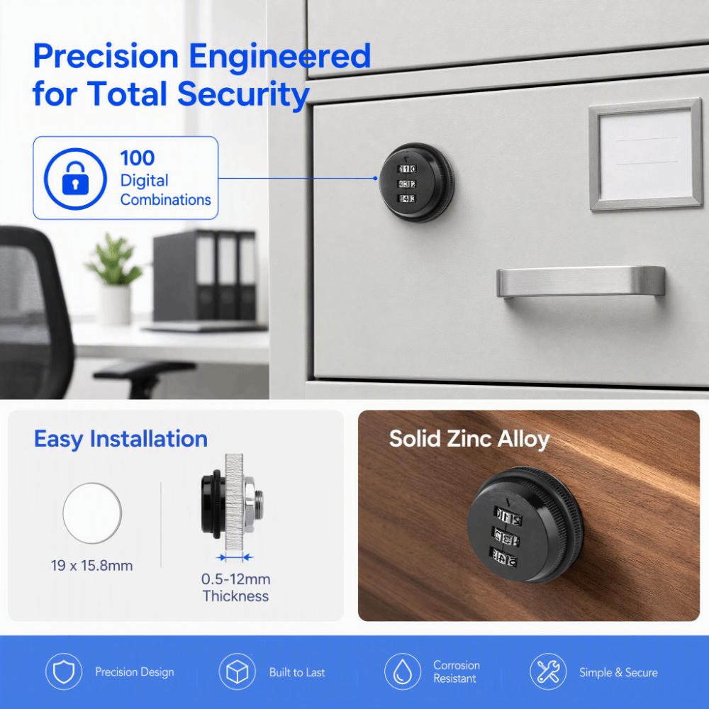 Anti Theft Combination Cam Lock Zinc Alloy Digital Lock Convenient Password Safe Lock Cabinet