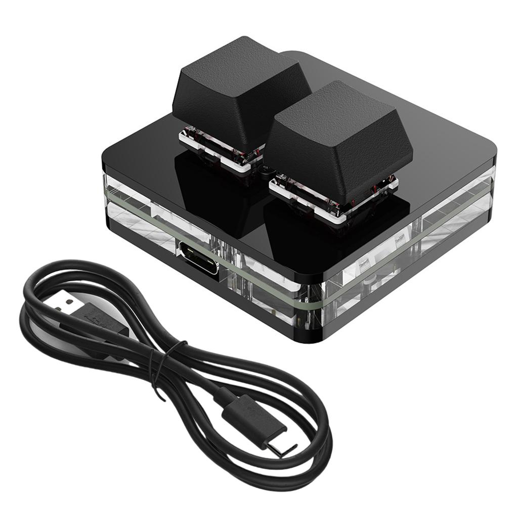 Маленькая клавиатура Macropad 2 клавиши Настраиваемая подсветка RGB Переключатели Программирование для игровых планшетов для киберспорта Photoshops