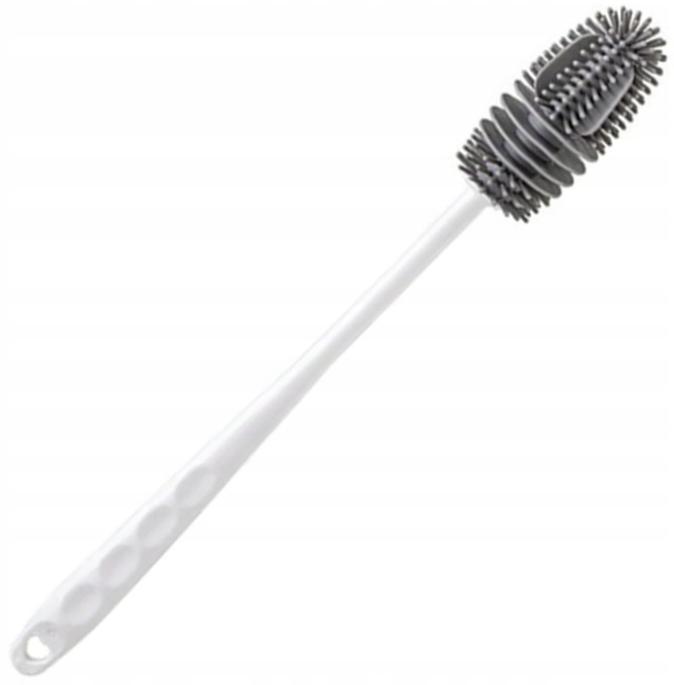 Silicone brush for washing bottles and glasses