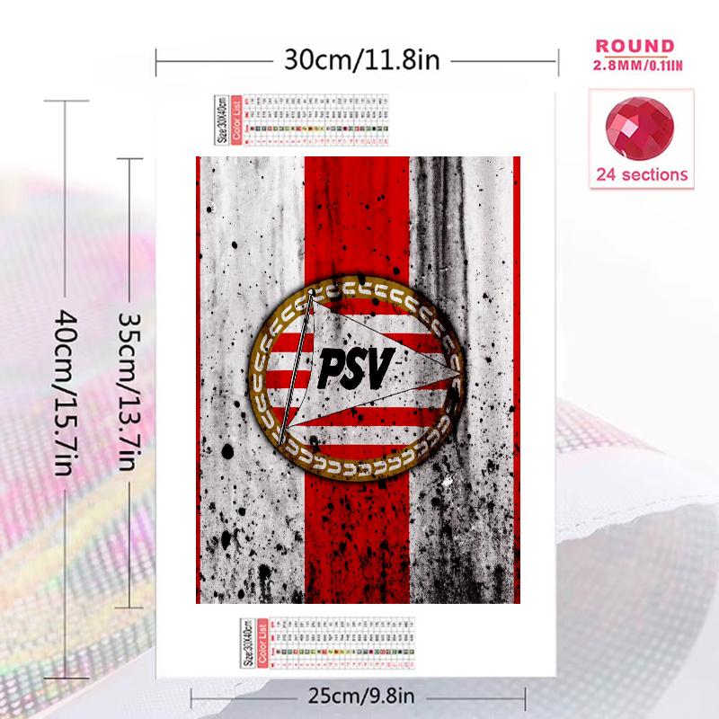 PSV Eindhoven 100% Round Full Drill 5D DIY Diamond Painting Embroidery Cross Stitch Rhinestone Décor