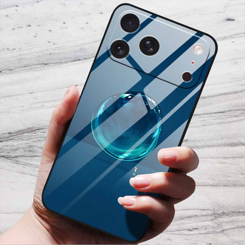Милый Чехол Для iPhone 17 Pro Plus Capa 17 Pro Max Бампер Роскошный Закаленное Стекло Жесткая Задняя Крышка iPhone17 Air Funda Животные Узоры