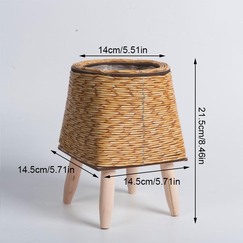 Basket with Removable Legs Flower Shelf Imitation Rattan Flower Stand Plant Stand Basket