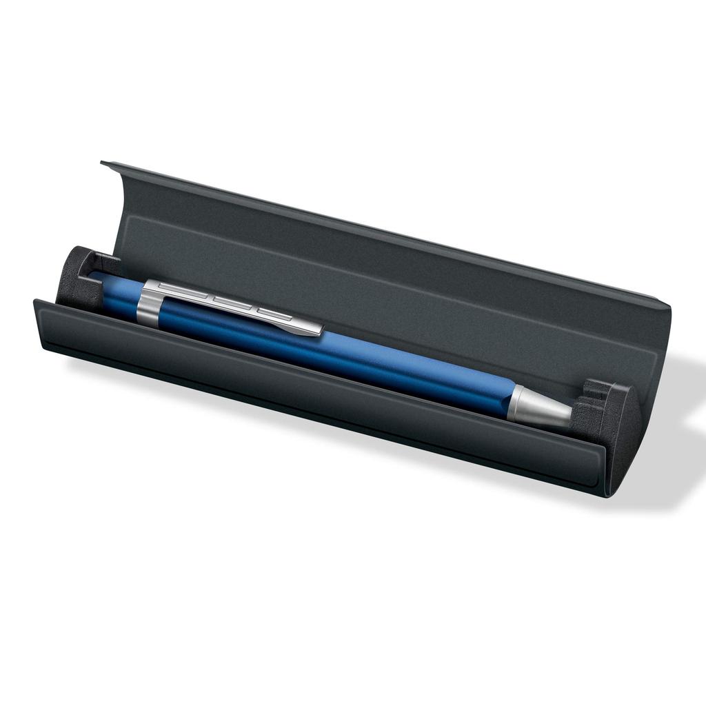 Staedtler TRX Ballpoint broad triangular with Pen, B-type refill, tip, barrel, case, blue, 440TRX3B-9
