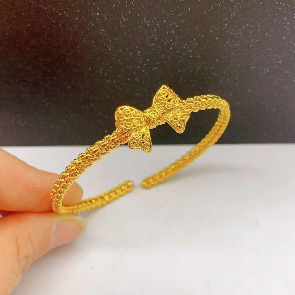 Hollow Bow Open Bracelet Women's Light Luxurious and High-end Bracelet Accessories