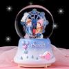 Cartoon Couple Crystal Ball Resin Snow Globe Music Box Toy