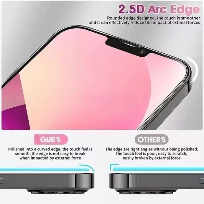 4 шт. Полное покрытие Закаленное стекло для iPhone 14 15 16 17 Pro Max 13 12 11 XS Max XR Защитная пленка для экрана