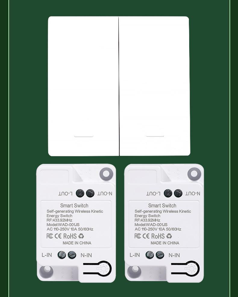 Battery-Free Wireless Switch: Easy Install, Multi-Control, Stick-On Design