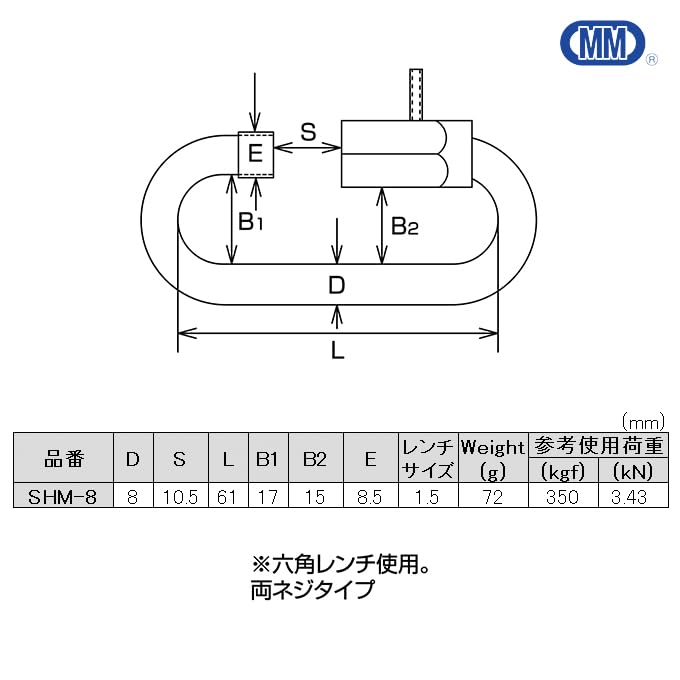 MM Mizumoto Machinery SUS304 нержавеющая сталь винтовое кольцо фиксатор SHM-8