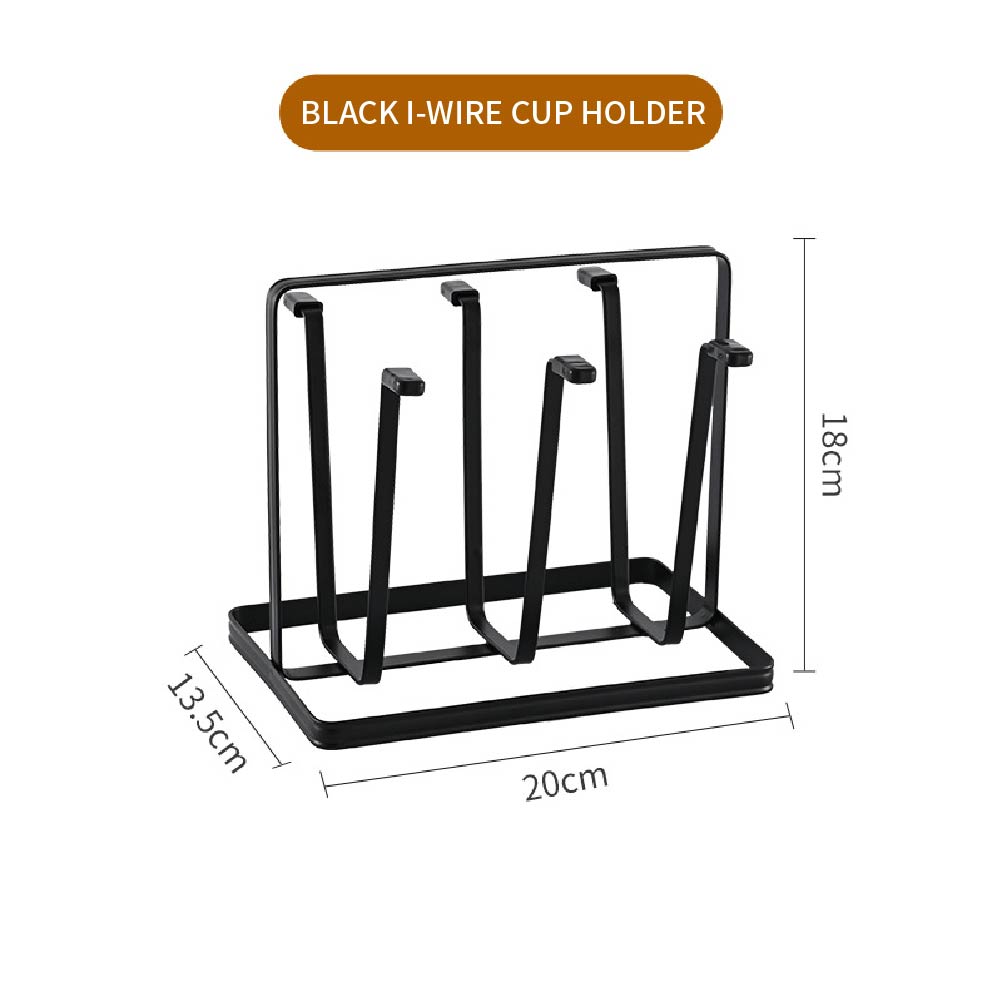 Drying Shelf Home Storage Mug Hooks Metal Cup Drying Rack with 6 Hooks Non-Slip Silicone for Mugs, Glasses, and Bottles