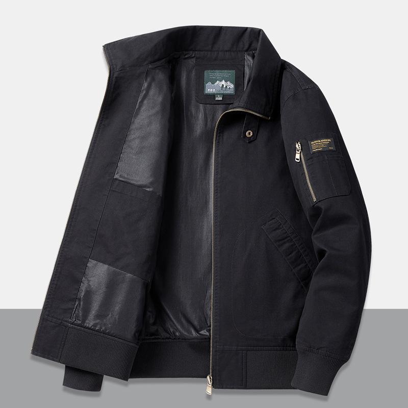 Хлопковая мужская куртка с лацканами, повседневная рабочая одежда, летный костюм, мужская куртка