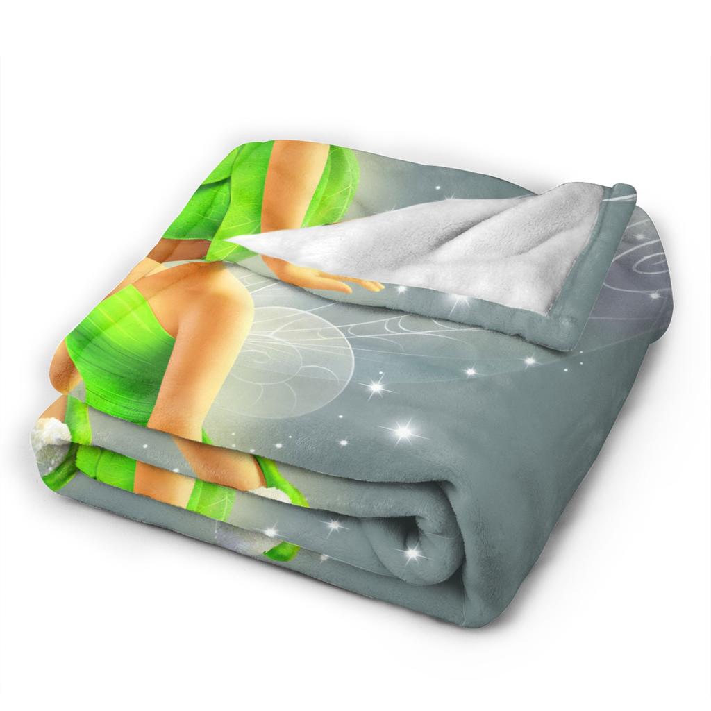Tinker Bells Flannel Blankets Winter Soft Warm Bedding Throws for Girls Boys Living Room Graphic Bedspread Sofa Bed Cover