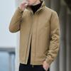 Зимняя куртка с воротником-стойкой, большого размера, на хлопковой подкладке, мужская спортивная, для отдыха, для бизнеса, плюс, толстый флисовый верх