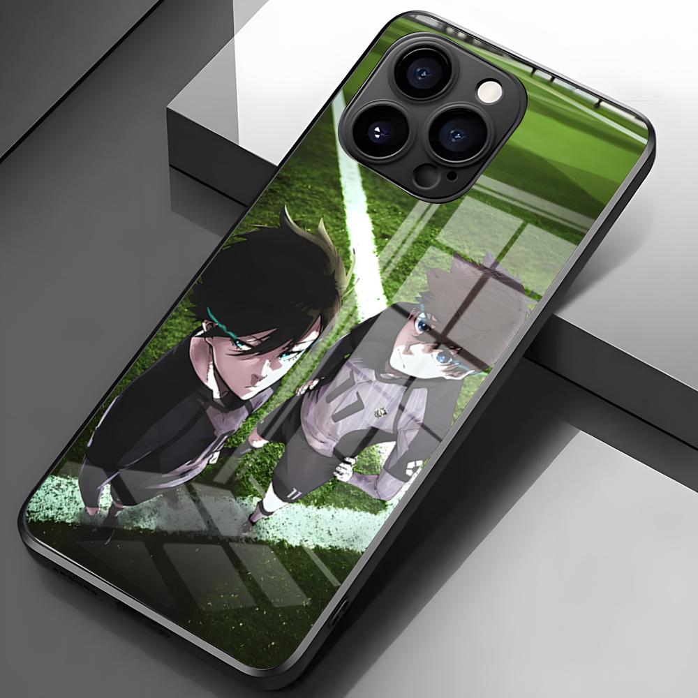 Anime Football Blue Lock Phone Case For IPhone 17 Pro Max 16 15 14 Pro Max 13 11 X Xs Xr 8 7Plus Glass Cover