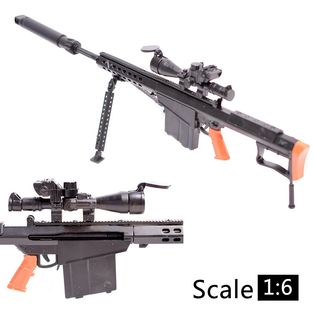Масштаб 1/6 Военное Оружие Армии США Снайперская Винтовка M82A1 M134 M14 M16 Полицейский Солдат SWAT Фигурка Модель для Сборки Оружие Игрушки