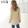 HNXC Женские модные повседневные однотонные свободные свитера с круглым вырезом и осенне-зимним принтом с длинными рукавами