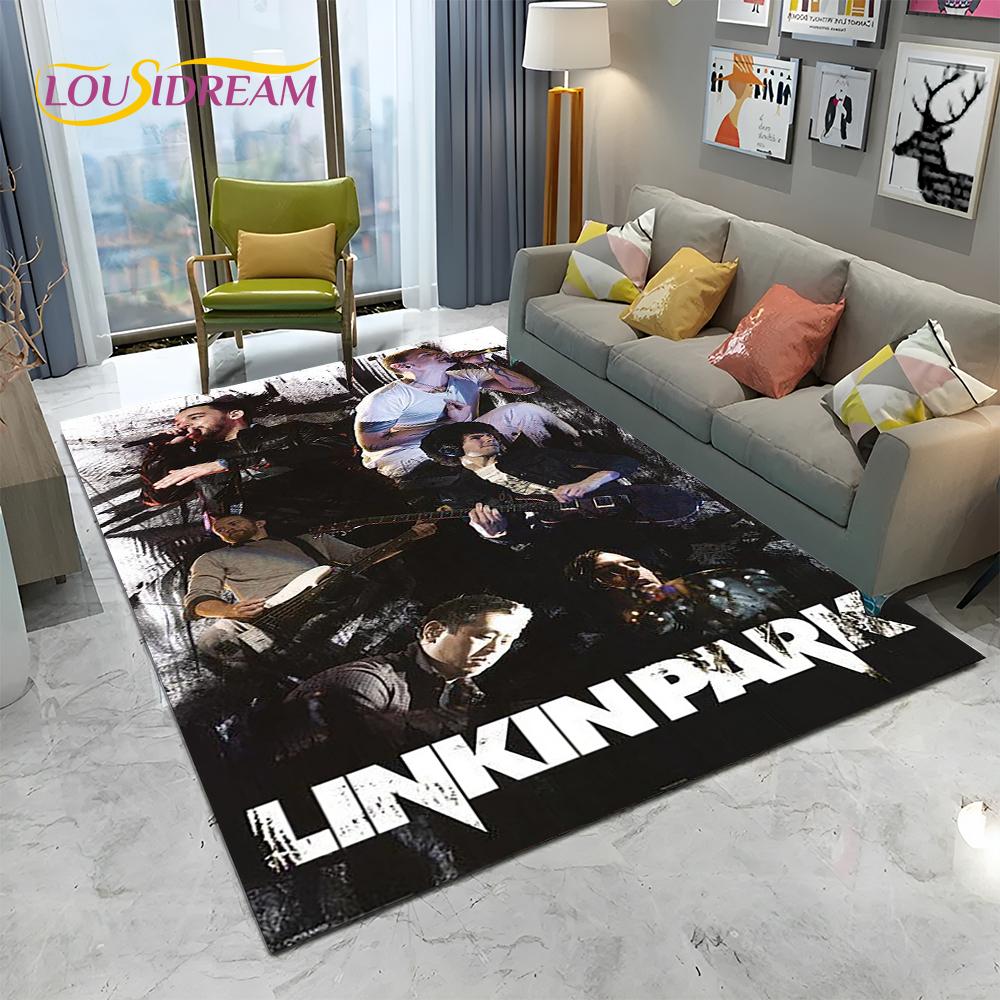 3D Ковер с Логотипом Ретро Рок-группы L-Linkin Park для Дома Гостиной Спальни Дивана Коврик для Прихожей Декор, Ковер для Детской Зоны Нескользящий Напольный Коврик
