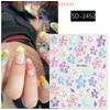 5D Colorful Lily Petals Relief Nail Art Sticker Multicolor Dimensional Petal Blossom Embossed Texture Vibrant Flower Manicure