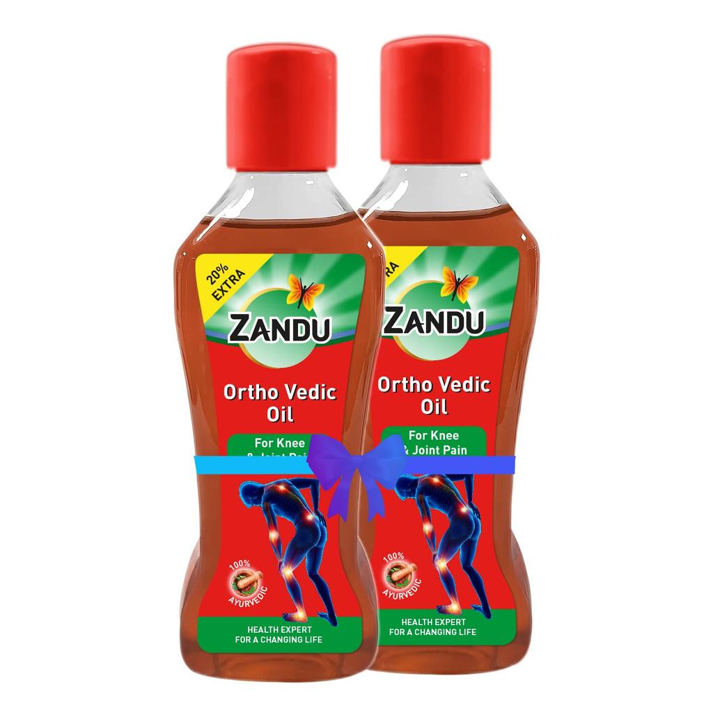 Zandu Ortho Vedic Oil 120 ml x Pack Of 2 Ayurvedic Massage Oil For Knee Joint And Muscle Comfort Herbal Body Oil For Daily Care
