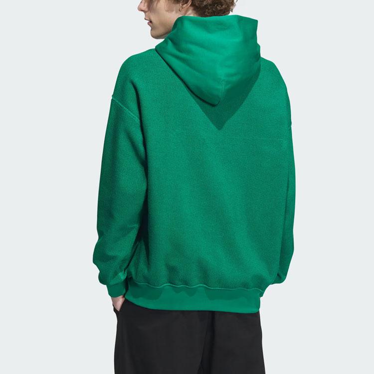adidas Двусторонняя толстовка с капюшоном с принтом логотипа в виде буквы, унисекс, дымчато-зеленая IZ1617