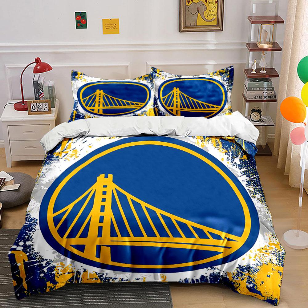 Golden Bridge Blue Yellow Art Bedding Duvet Cover Set Duvet Cover Pillowcases (1*Duvet Cover 2*Pillowcases, without duvet insert)
